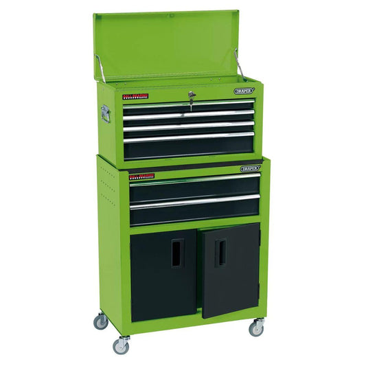 Draper RCTC6/G Combined Roller Cabinet and Tool Chest, 6 Drawer, 24 Inch Green 19566