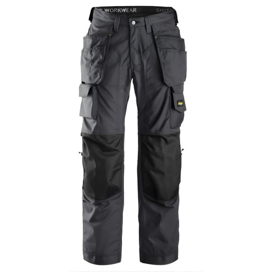 Snickers AllroundWork Floorlayer Trousers with Holster Pockets Steel Grey  - 32" Leg 35" Waist 62235804050