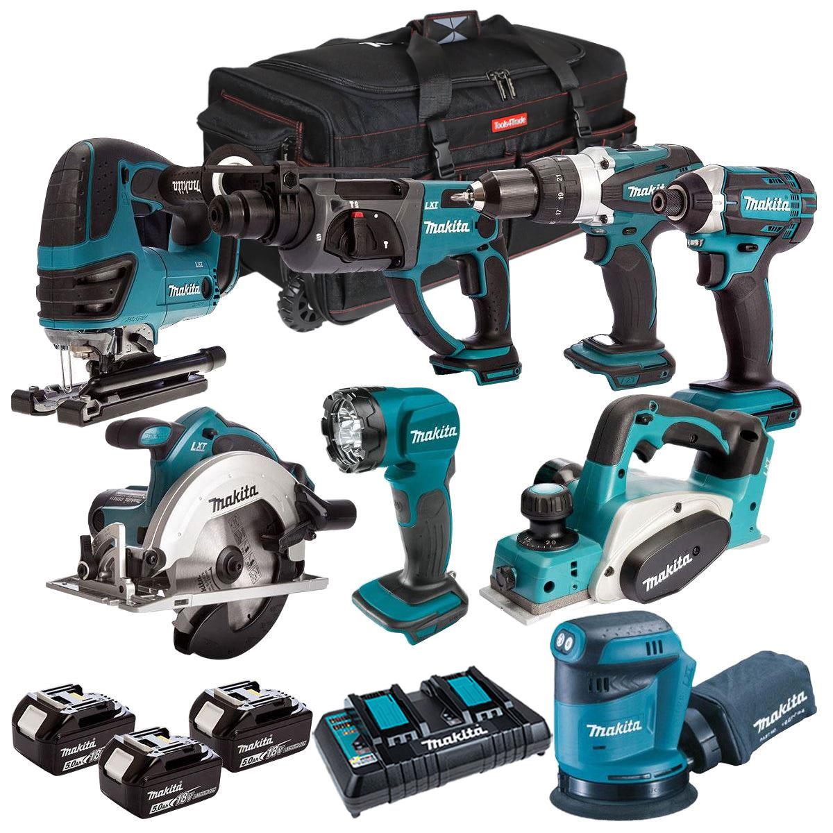 Makita 8 Piece 18V Cordless Tool Kit with 3 x 5.0Ah Batteries T4TKIT-622