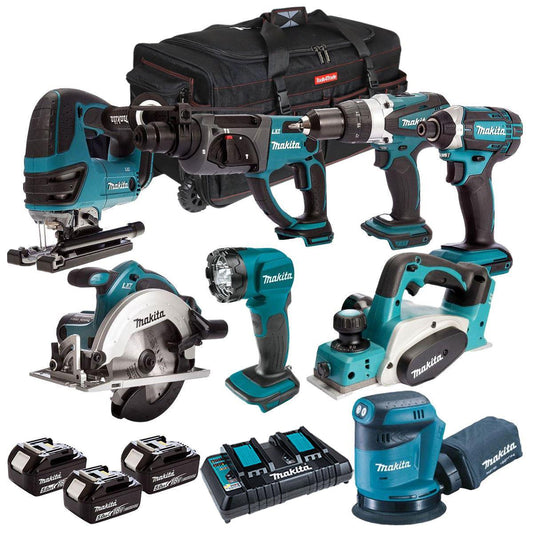 Makita 8 Piece 18V Cordless Tool Kit with 3 x 5.0Ah Batteries T4TKIT-622