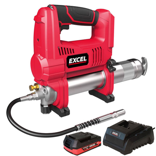 Excel 18V Cordless Grease Gun with 1 x 2.0Ah Battery & Charger