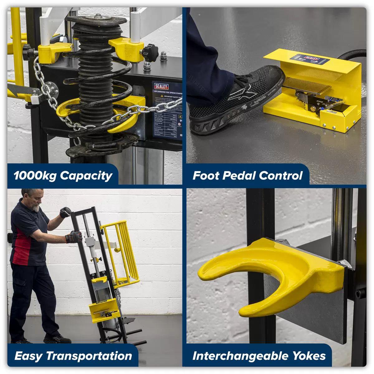 Sealey RE300 Air Operated Coil Spring Compressor 1000kg