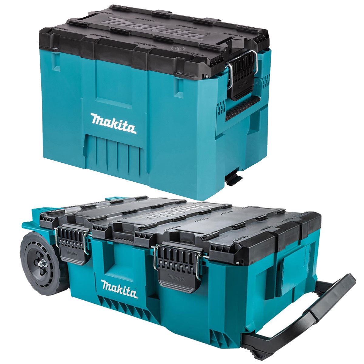 Makita MAKTRAK 2 Piece Modular Tool Storage Set Rolling Chest & Extra Large Tool Box