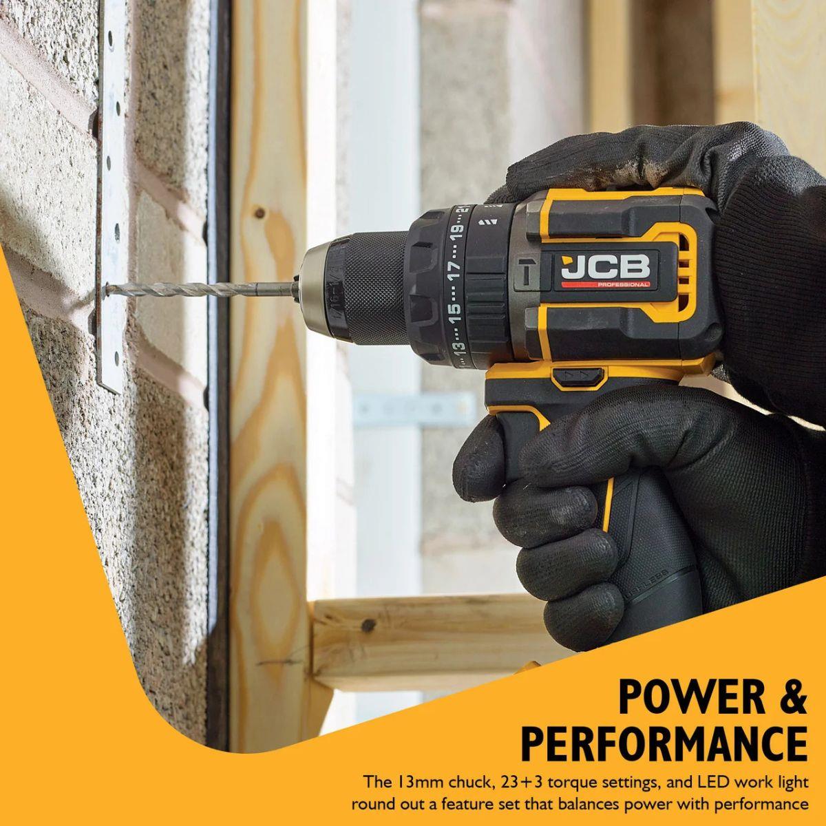 JCB-18PCD-75-5 18V Brushless Compact 75Nm Combi Drill with 2 x Pro 5.0Ah Batteries & 4.5A Charger