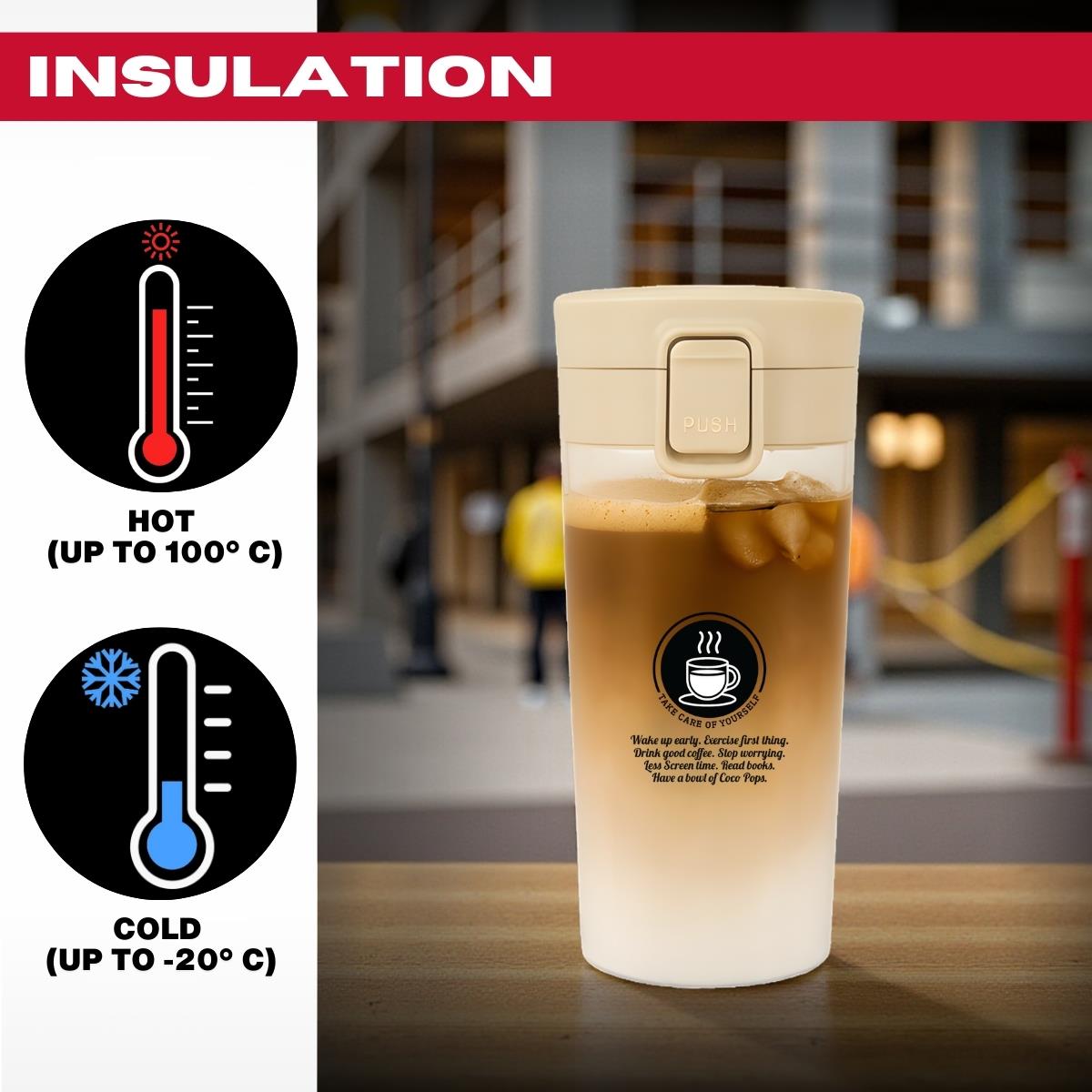 Tools4Trade Stainless Steel Thermal Coffee Mug - White (360ml)