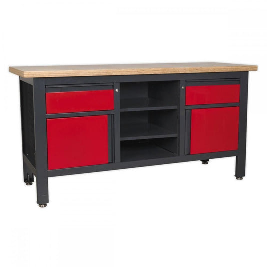 Sealey AP1905A Workstation with 2 Drawers, 2 Cupboards & Open Storage