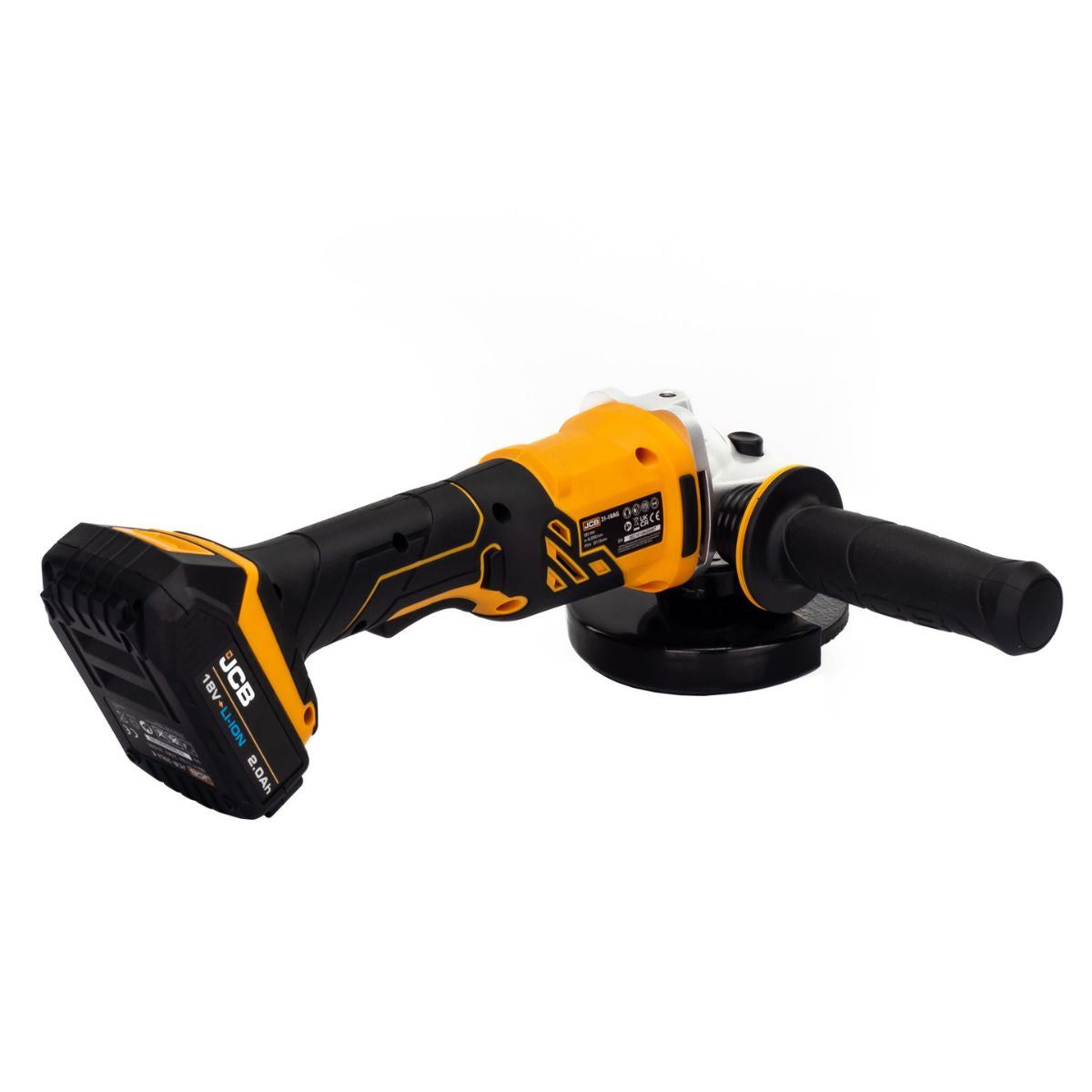 JCB 18AG-2-V2 18V Cordless Angle Grinder 115mm with 2 x 2.0Ah Batteries & 1 x 2.4A Fast Charger