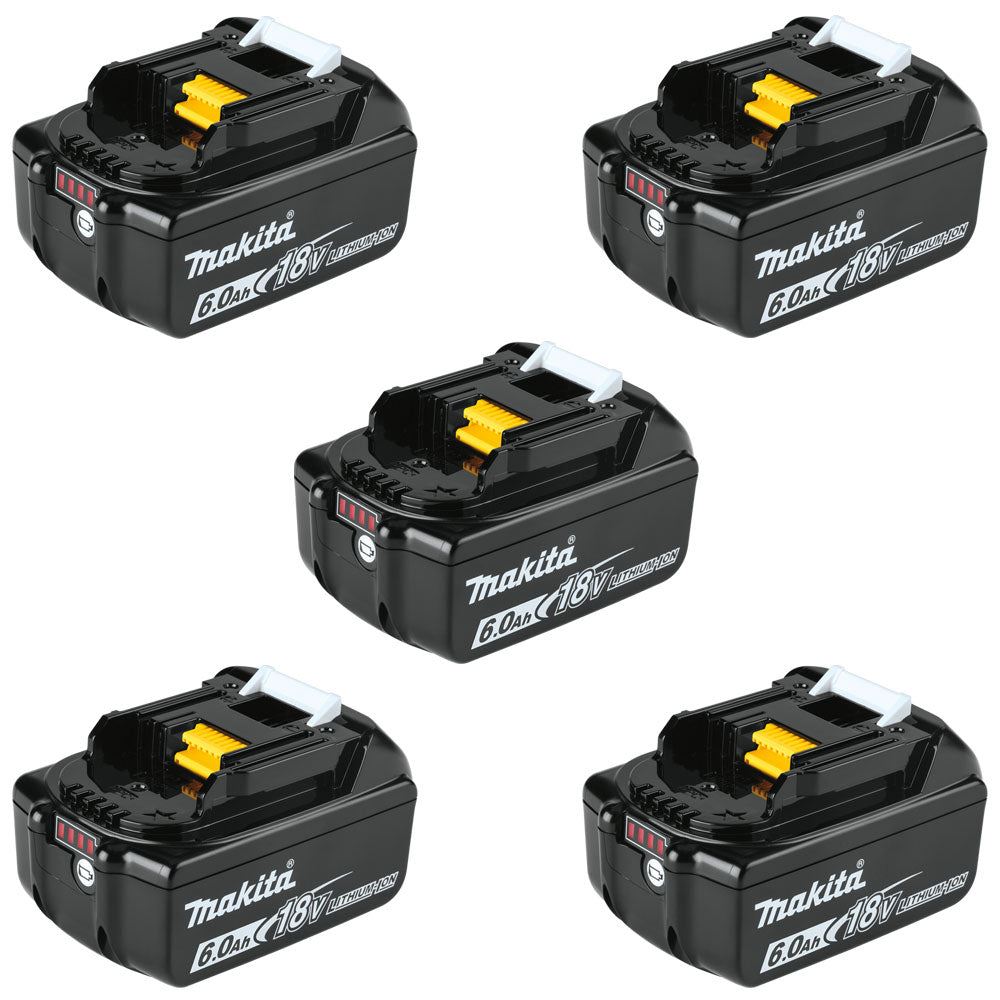 Makita BL1860B x 5 18V LXT Li-ion 6.0Ah Genuine Battery 197422-4 Pack of 5