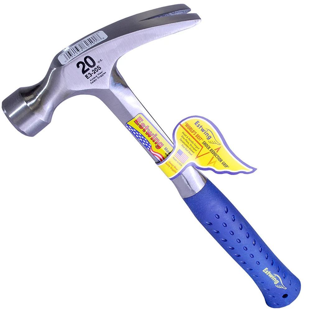 Estwing 20oz Straight Vinyl Grip Claw Hammer ESTE320S Item Condition Damaged Box