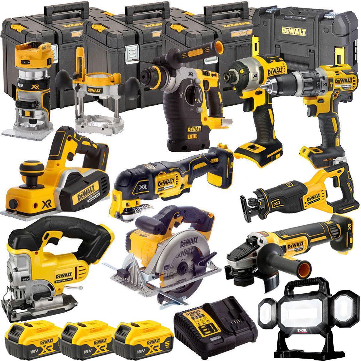 Dewalt 18V 11 Piece Power Tool Kit with 3 x 5.0Ah Batteries T4TKIT-5300