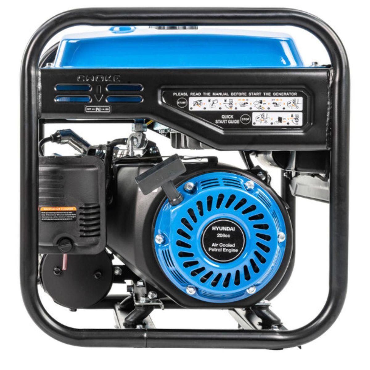 Hyundai HY3750i Inverter Open Framed Generator Recoil Start Pure Sine Wave 230V/3300W