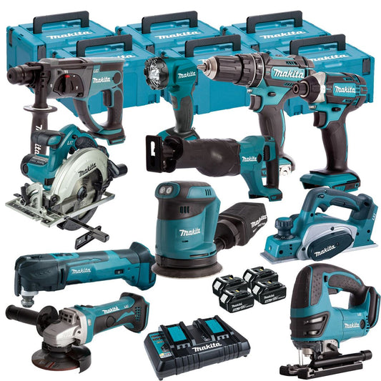 Makita 18V 11 Piece Power Tool Kit with 4 x 5.0Ah Battery & Charger T4TKIT-16453