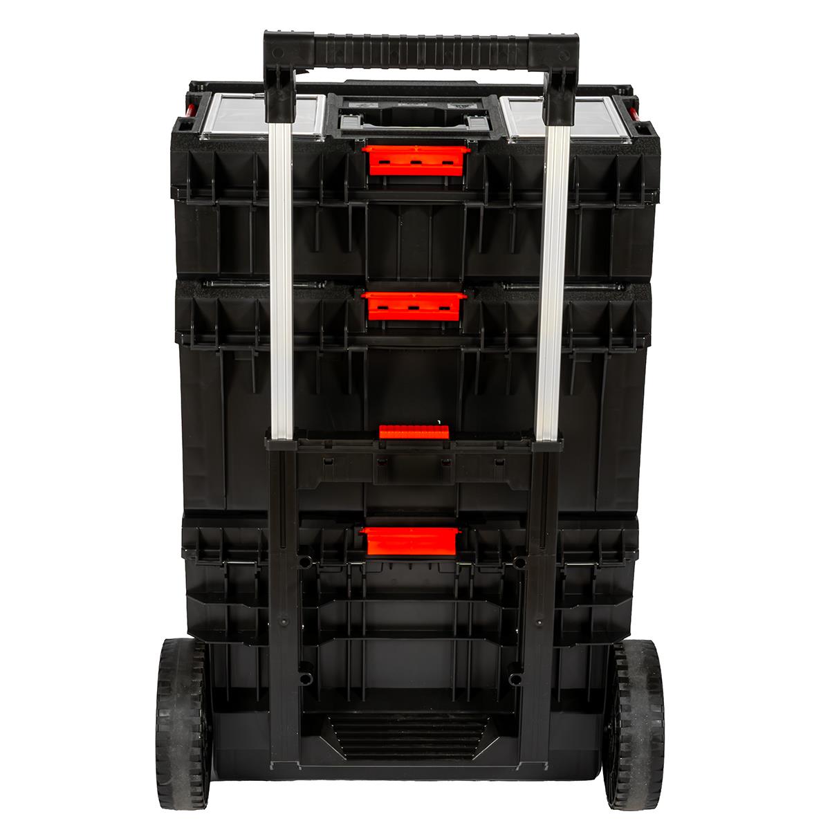 Excel Modular Stackable Tool Box Heavy Duty Mobile Storage 3 Piece Set with Wheels