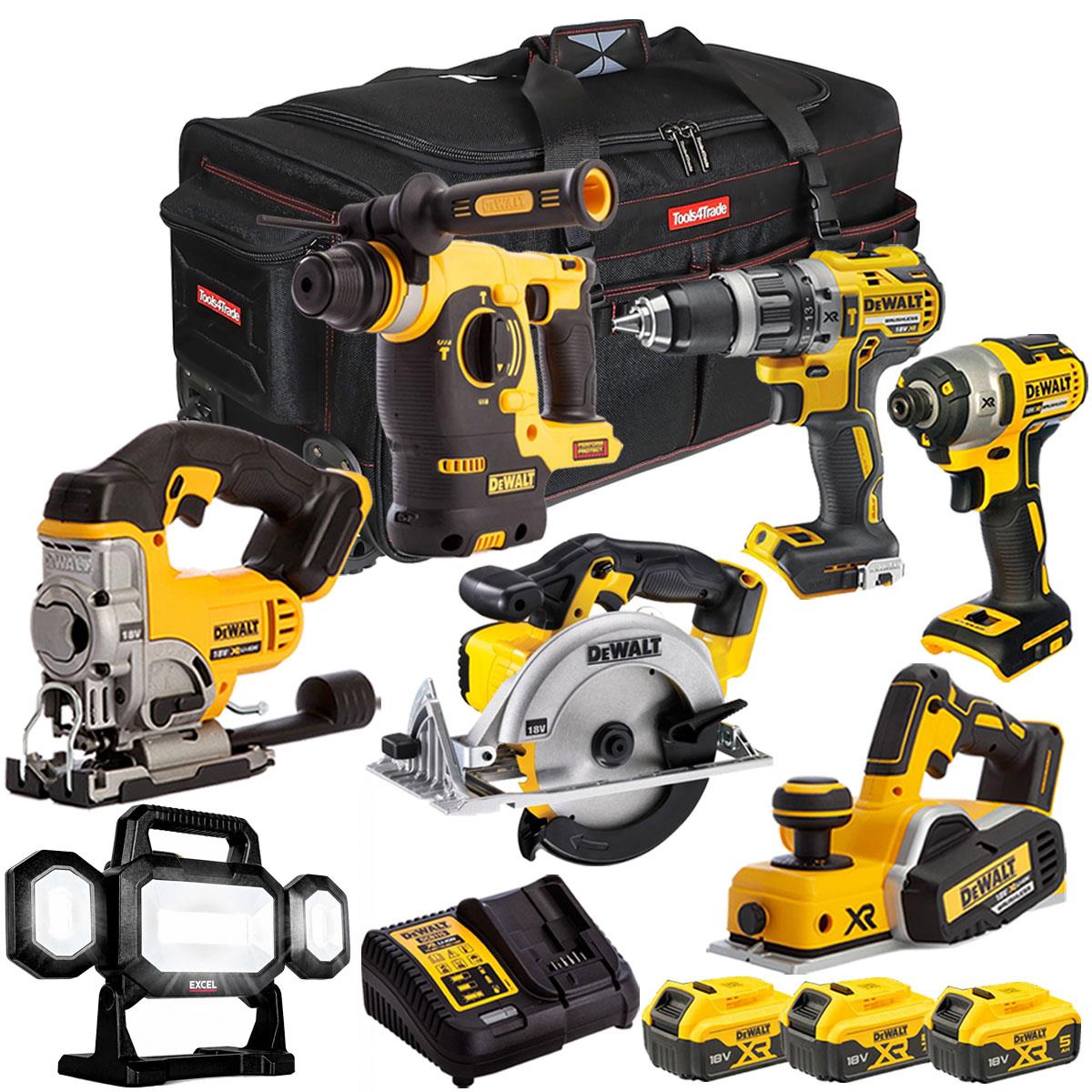 Dewalt 7 Piece Power Tool Kit with 3 x 5.0Ah Battery & Charger DEW-KIT-2M