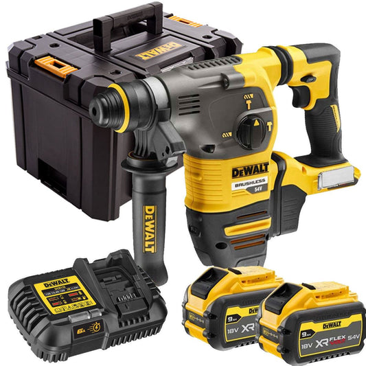 Dewalt DCH333X2 54V XR FlexVolt Brushless SDS Plus Hammer Drill With 2 x 9.0Ah Batteries & Charger