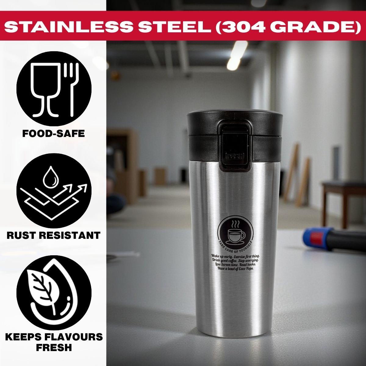 Tools4Trade Stainless Steel Thermal Coffee Mug - Silver (360ml)