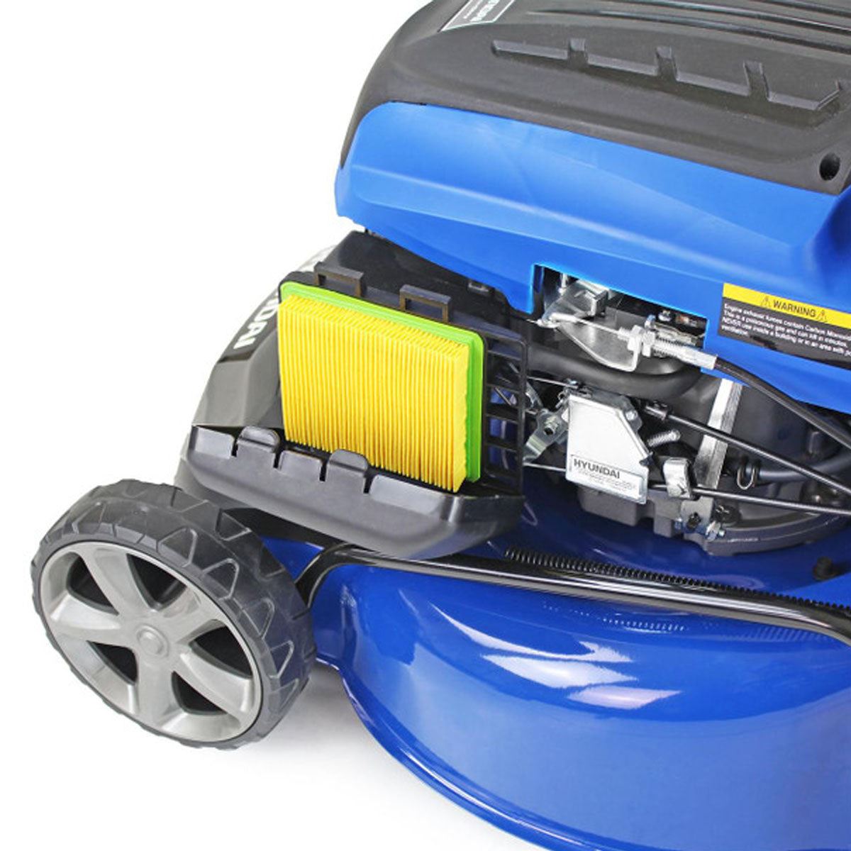 Hyundai HYM460SPE 46cm Electric-Start Self-Propelled Petrol Lawnmower Mulch, Rear & Side Discharge
