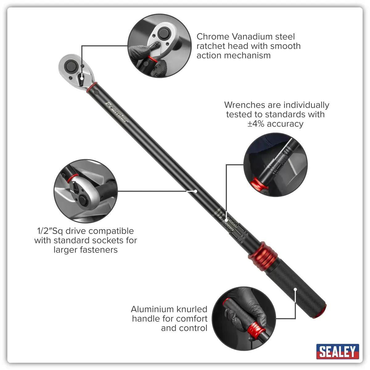 Sealey STW915B Premier Black Torque Wrench Set 1/2