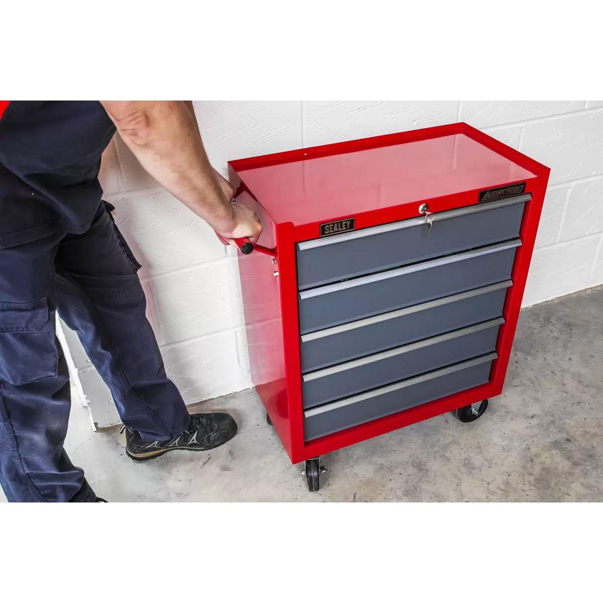 Sealey AP22505BB Rollcab 5 Drawer with Ball Bearing Slides Red/Grey