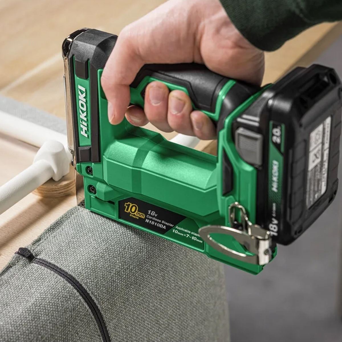 Hikoki N1810DAW4Z 18V 10mm Crown Width Fine Wire Stapler with 1 x 2.0Ah Battery Charger & Bag