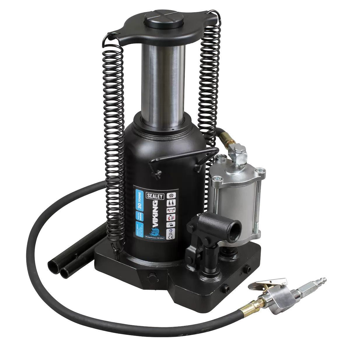 Sealey AM30S Viking 30 Tonne Manual/Air Hydraulic Bottle Jack High Capacity Lifting Power