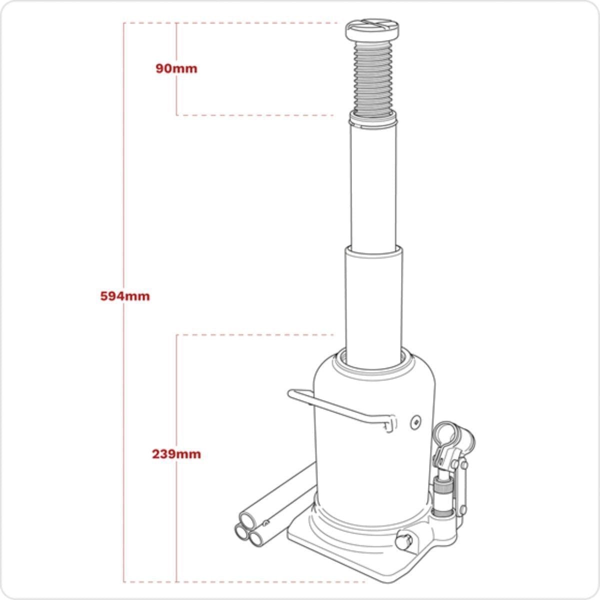 Sealey PTBJ12S 12 Tonne Bottle Jack with Telescopic Ram