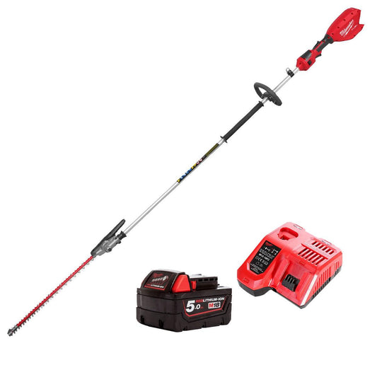 Milwaukee M18FHETE27-0 M18 18V Brushless Pole Hedge Trimmer With 1 x 5.0Ah Battery & Charger