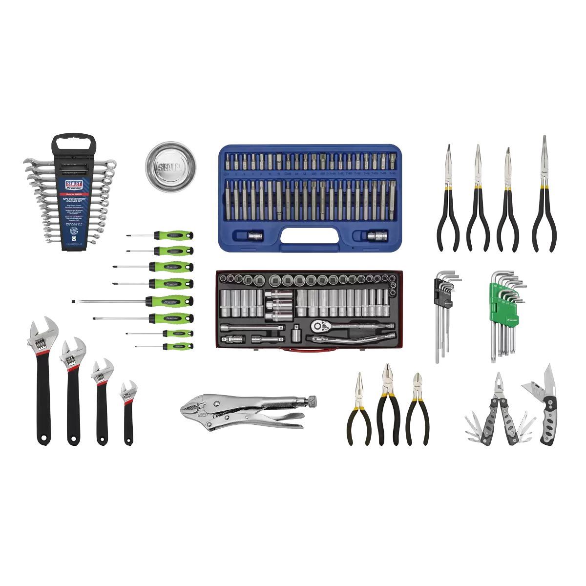 Sealey AP33109BCOMBO 10 Drawer Top chest with 140pc Tool Kit Black