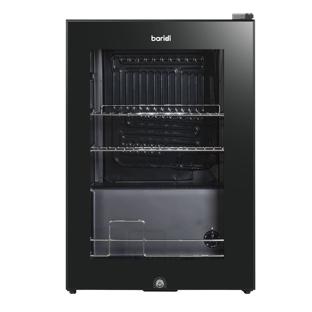 Sealey DH62 Baridi Drinks Fridge with LED Light & Glass Door 60L Black