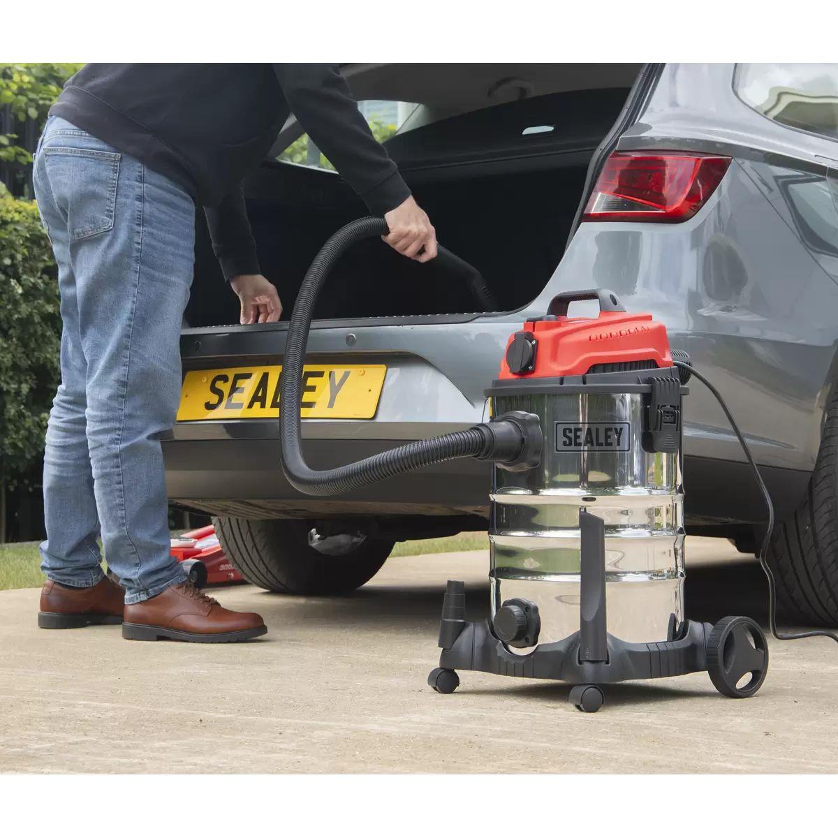 Sealey PC300SDAUTO Vacuum Cleaner Industrial 30ltr Stainless 230V/1400W