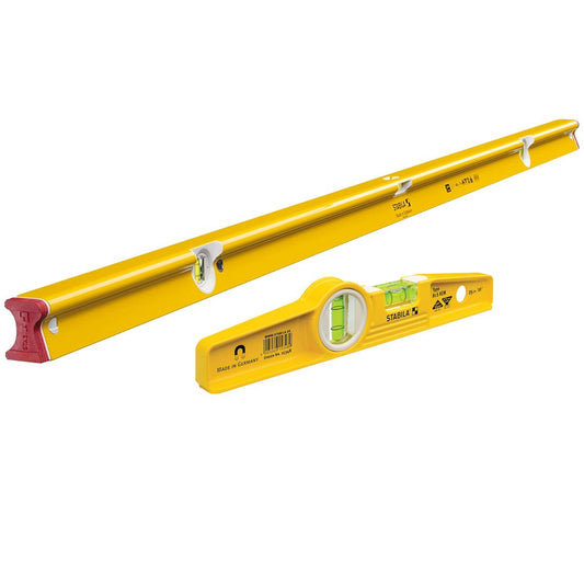 Stabila STB-R-180 183cm / 72in R-Type Spirit Level 3 Vial - 18375 With 25cm Magnetic Rare Earth Torpedo Level