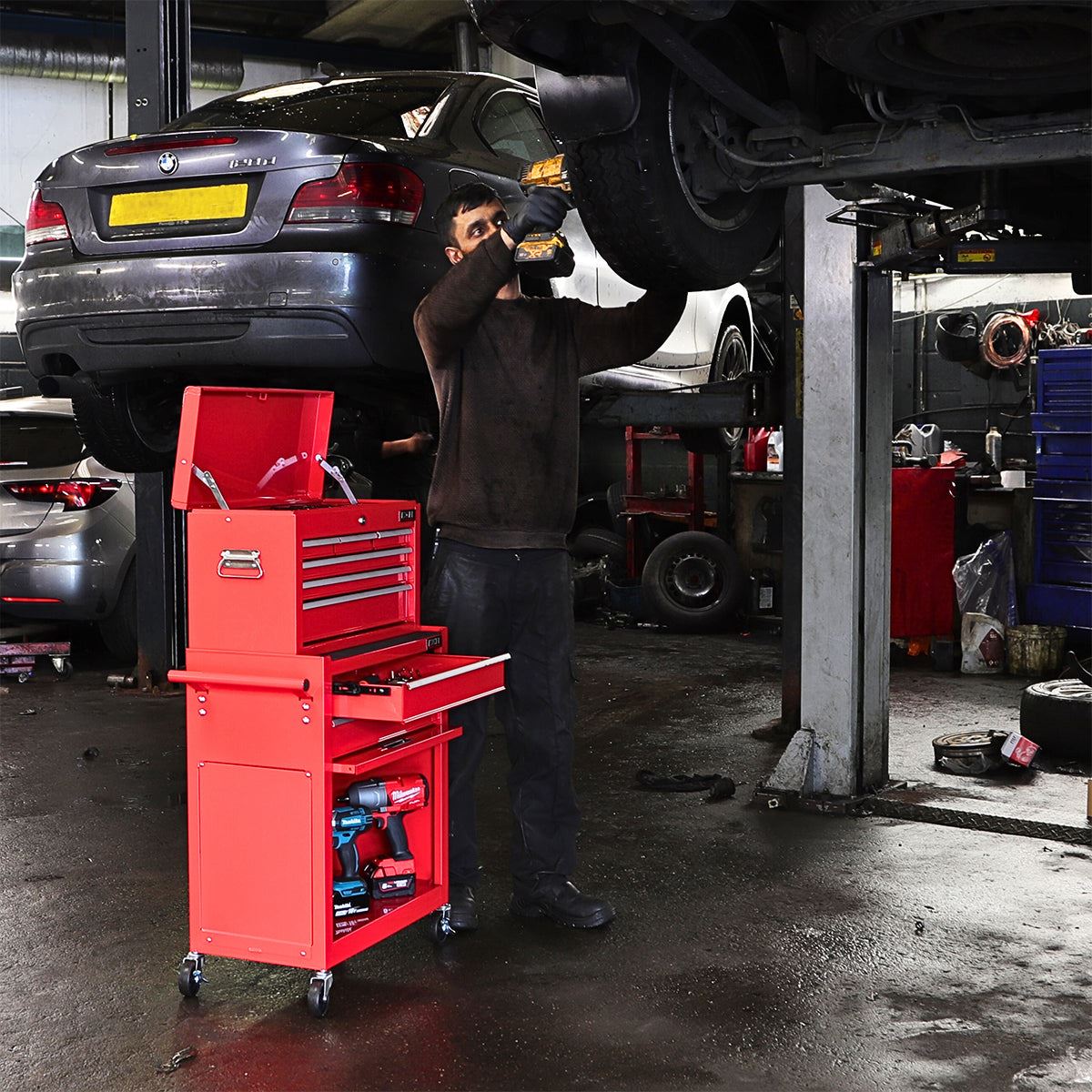 Excel Roller Tool Chest Cabinet 8 Drawers Storage Toolbox Red