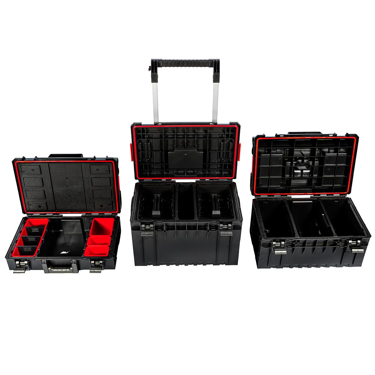 Excel Modular Stackable Tool Box Heavy Duty Mobile Storage 3 Piece Set with Wheels