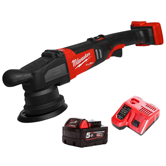 Milwaukee M18FROP15-0 18V Brushless 125mm Random Orbital Polisher with 1 x 5.0Ah Battery & Charger