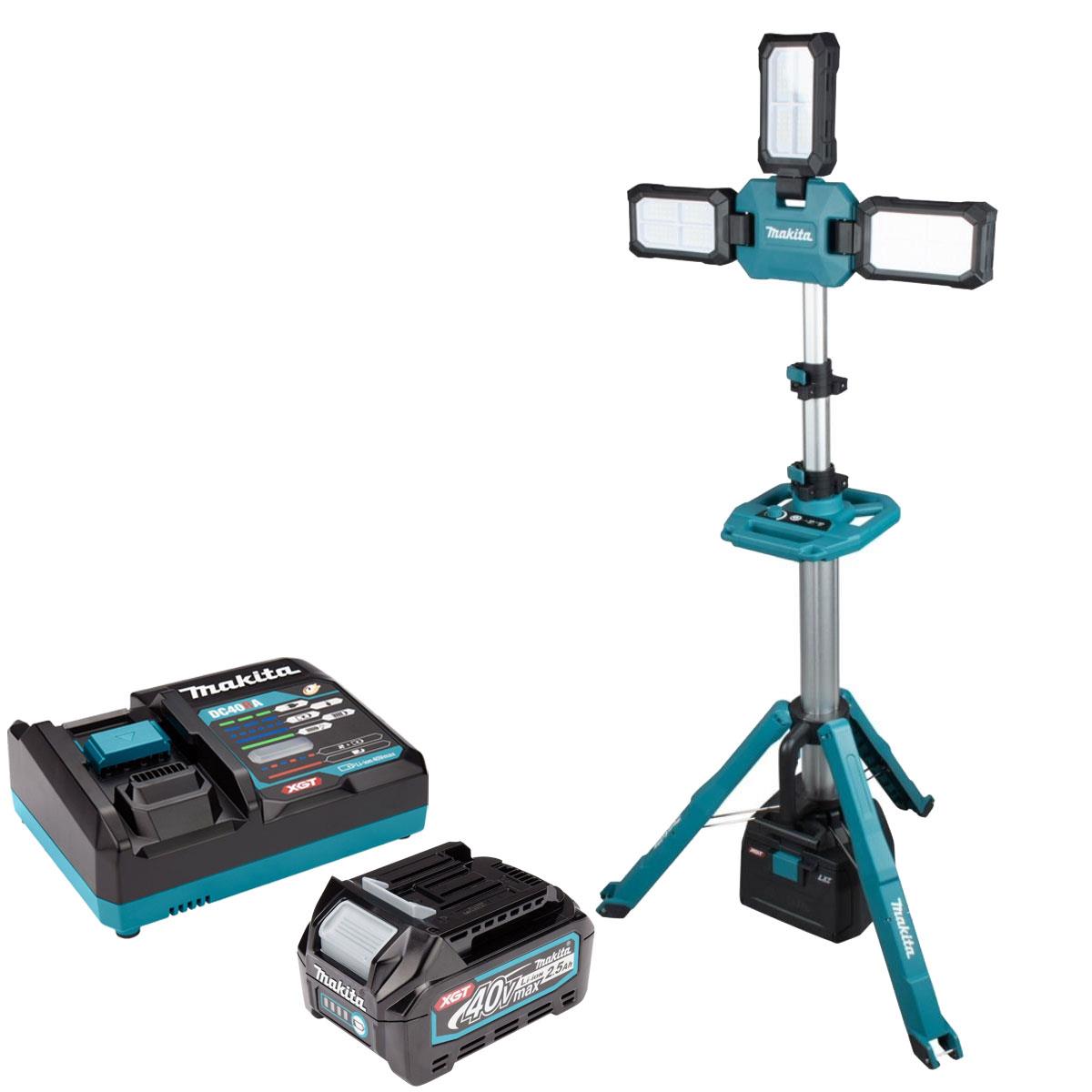 Makita ML014G 18V LXT / 40V XGT 15000 Lumen Tower Light with 1 x 2.5Ah Battery & Charger