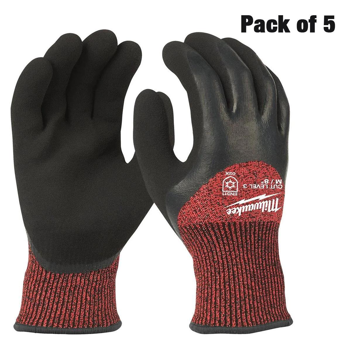 Milwaukee 4932471347 Winter Cut C Gloves Size 8/M Pack of 5