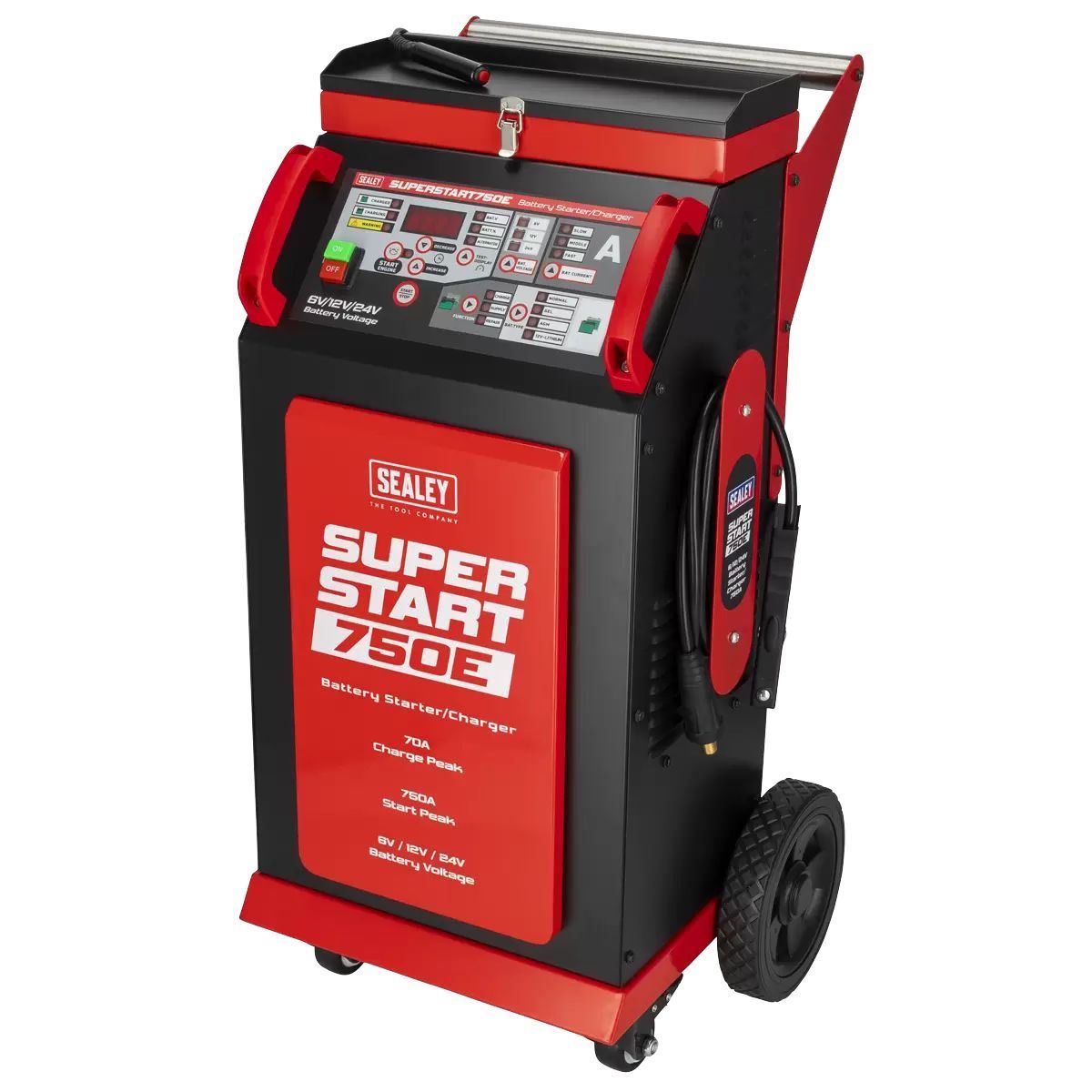 Sealey SUPERSTART750E 6/12/24V Battery Starter Charger 750A/230V