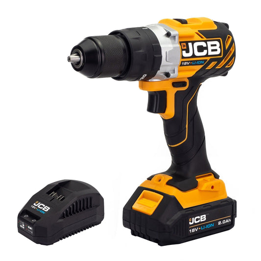 JCB 18BLCD-2X-B 18V Brushless Variable Speed Combi Drill with 1 x 2.0Ah Battery & 1 x 2.4A Fast Charger