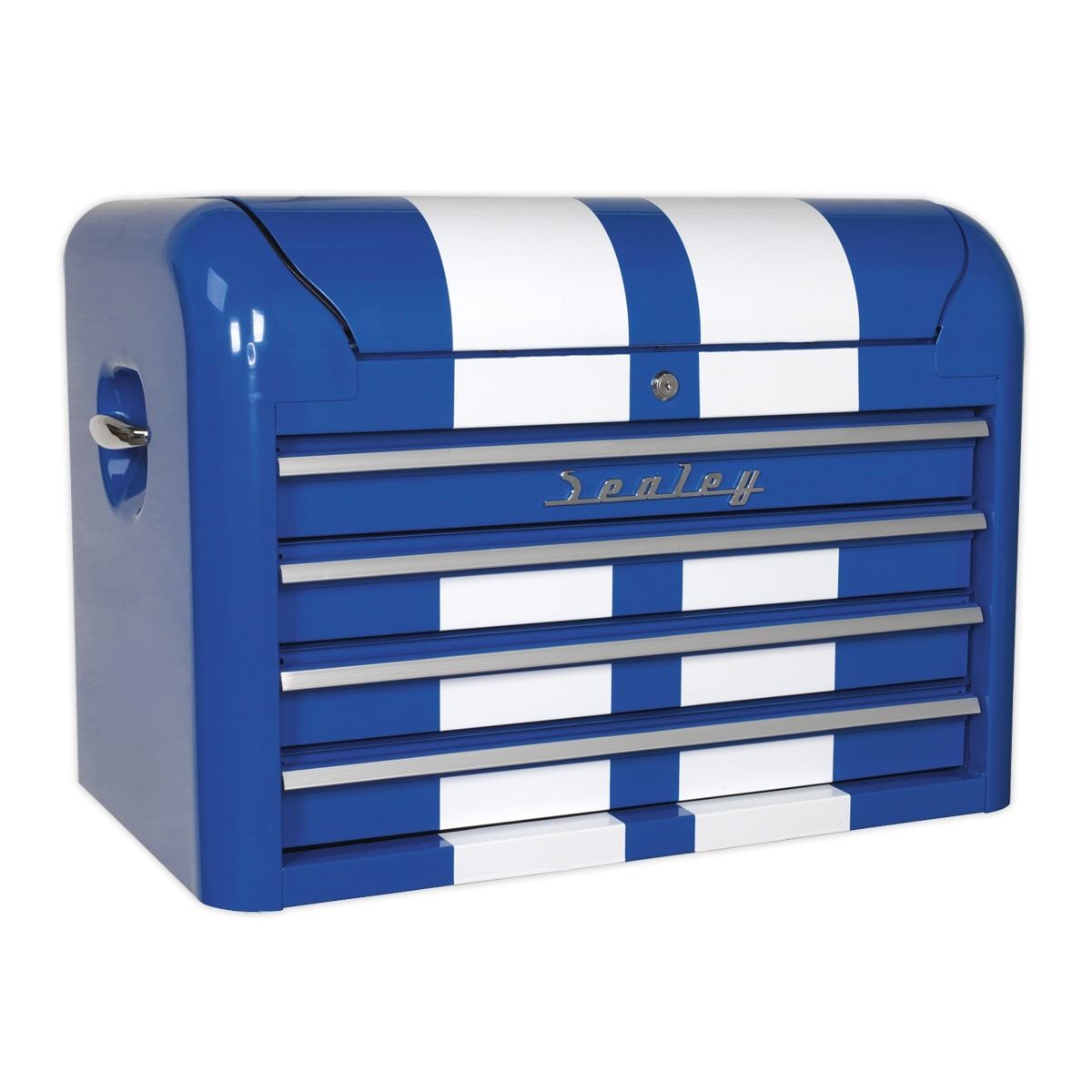 Sealey AP28104BWS 4 Drawer Retro Style Topchest - Blue with White Stripes