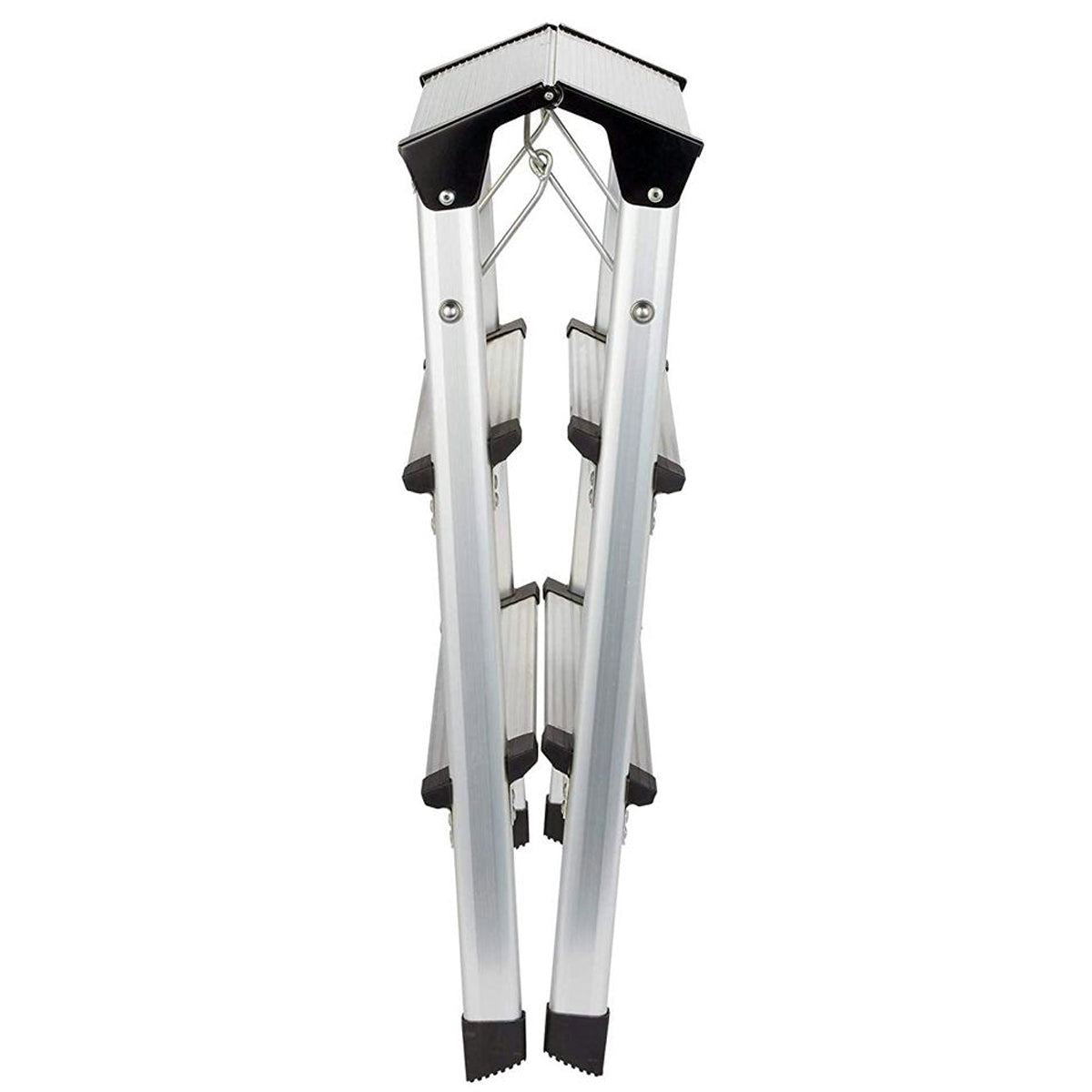 Excel Aluminium Stool Ladder 3 Tread Heavy Duty Folding Hop Up 610mm x 390mm