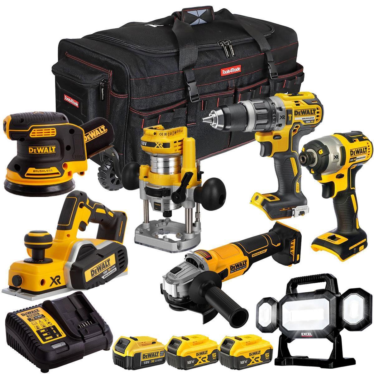Dewalt 18V 7 Piece Combo Kit with 3 x Batteries & Charger T4TKIT-2409