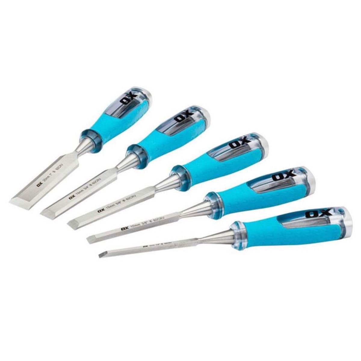 OX Pro Wood Chisel 5 Piece Set in Velcro Case OX-P371005