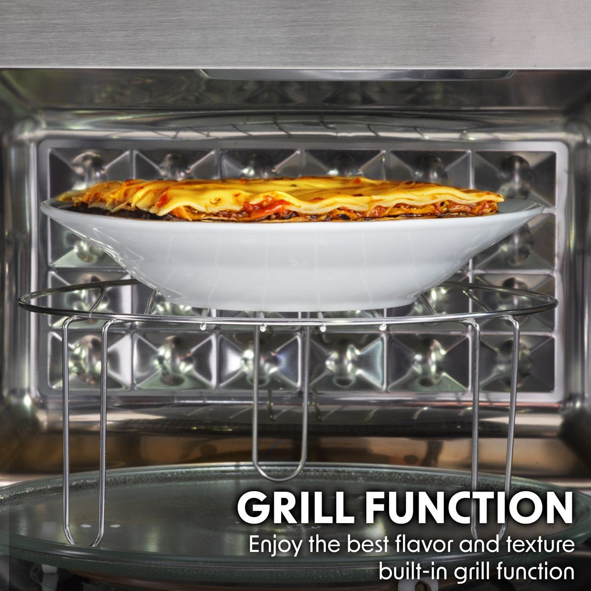 Sealey DH197 Baridi Integrated Microwave Oven with Grill 25L Capacity 900W Stainless Steel