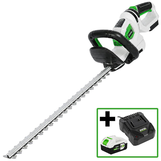 Excel 20V 22" Hedge Trimmer with Rotating Handle & 1 x 4.0Ah Battery, Charger