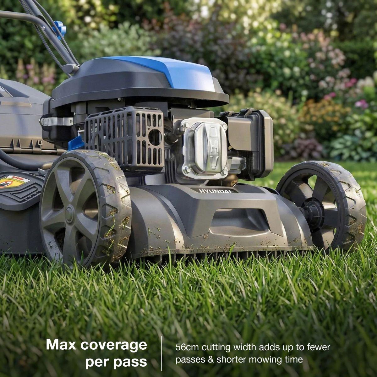Hyundai HYM22200SPEX 56cm Electric Start Self-Propelled 3-in-1 Petrol Lawnmower