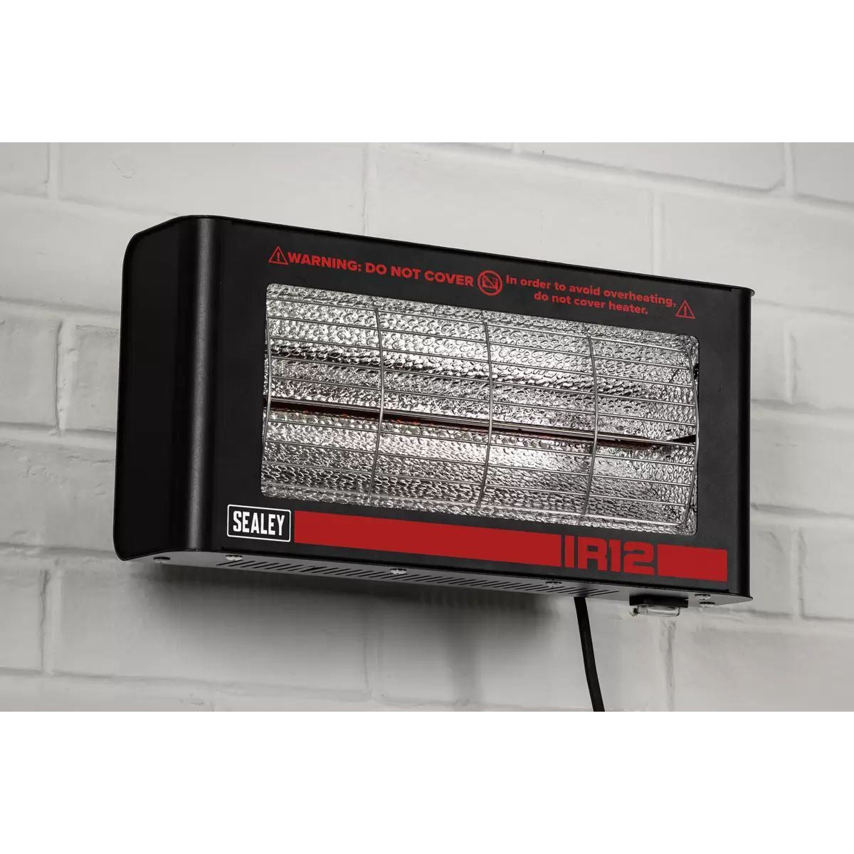 Sealey IR12 Infrared Quartz Heater Wall Mounting 1200W/230V