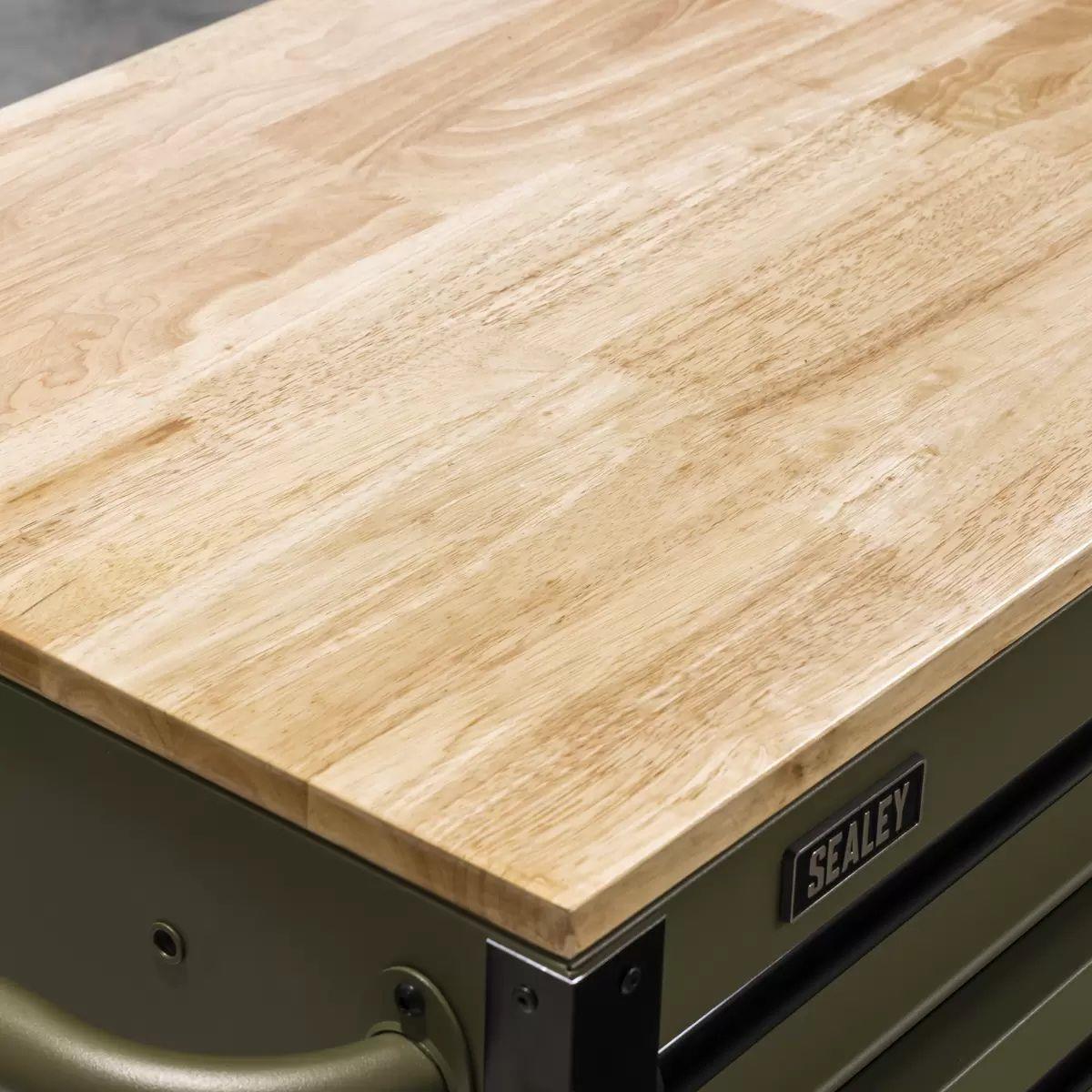 Sealey AP5210KBE Superline PRO Mobile Trolley with Wooden Worktop & Power Bar 10 Drawer 1320mm