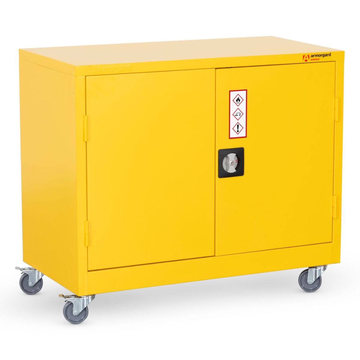 Armorgard HMC1 Safestor Hazardous Mobile Cupboard 900mm x 480mm x 810mm Secure Storage for Materials