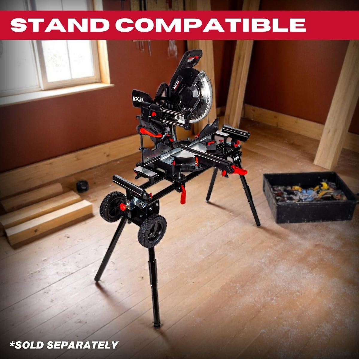 Excel 305mm Sliding Mitre Saw with LED Light & 48T Blade 240V/2000W Item Condition Used - Collection Only