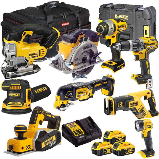 Dewalt 18V 9 Piece Power Tool Kit with 3 x 5.0Ah Battery & Charger T4TKIT-9715